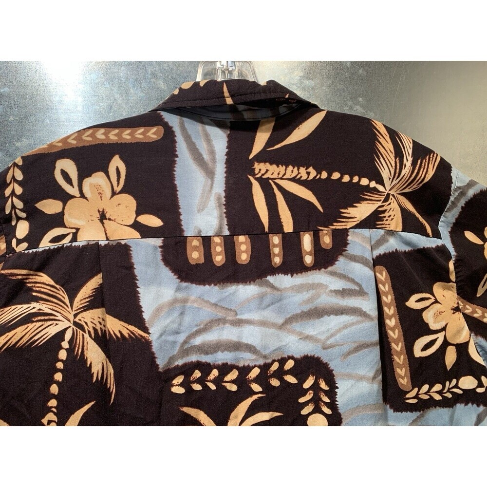 Vintage KALAHEO Hawaiian Tribal Floral Button Shirt Size M Made in Hawaii USA - Picture 7 of 15